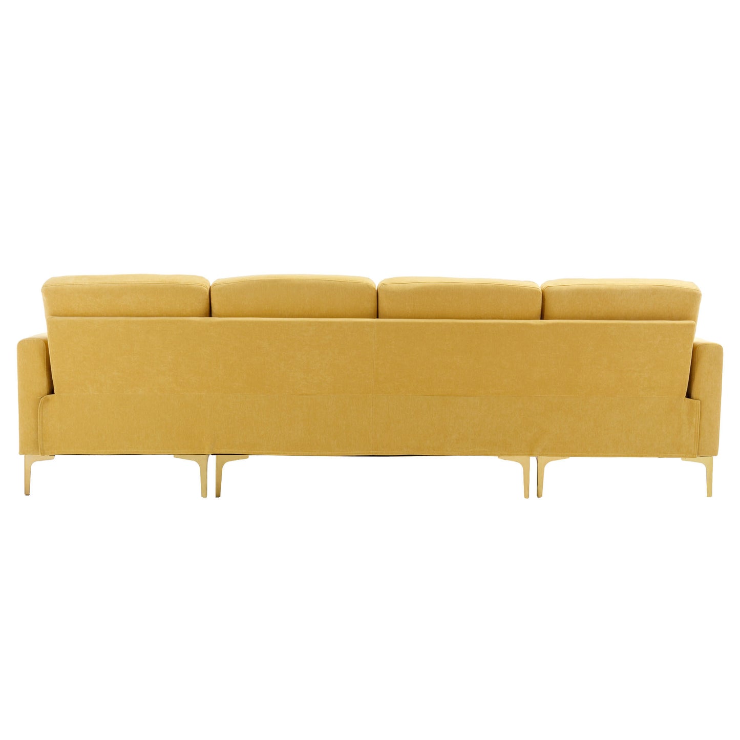 110" L-Shape Convertible Sectional Sofa Couch with Movable Ottoman for Living Room, Apartment, Office, Yellow