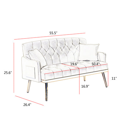 CREAM WHITE 2 SEATER SOFA