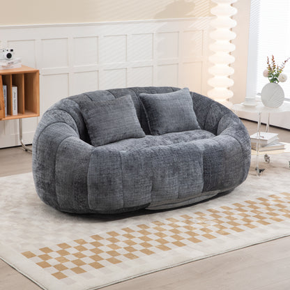 Bean Bag sofa Lazy Sofa Durable Comfort Lounger High Back Bean Bag Chair Couch for Adults and Kids, Indoor & Outdoor, Accent Floor Soft Lounge Chair (Gray chenille)