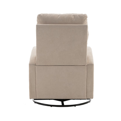 Upholstered Swivel Glider.Rocking Chair for Nursery in Beige.Modern Style One Left Bag