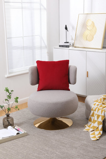 Swivel Accent Chair Armchair, Round Barrel Chair in Fabric for Living Room Bedroom