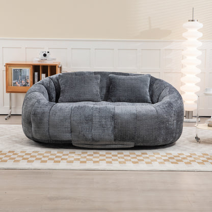 Bean Bag sofa Lazy Sofa Durable Comfort Lounger High Back Bean Bag Chair Couch for Adults and Kids, Indoor & Outdoor, Accent Floor Soft Lounge Chair (Gray chenille)