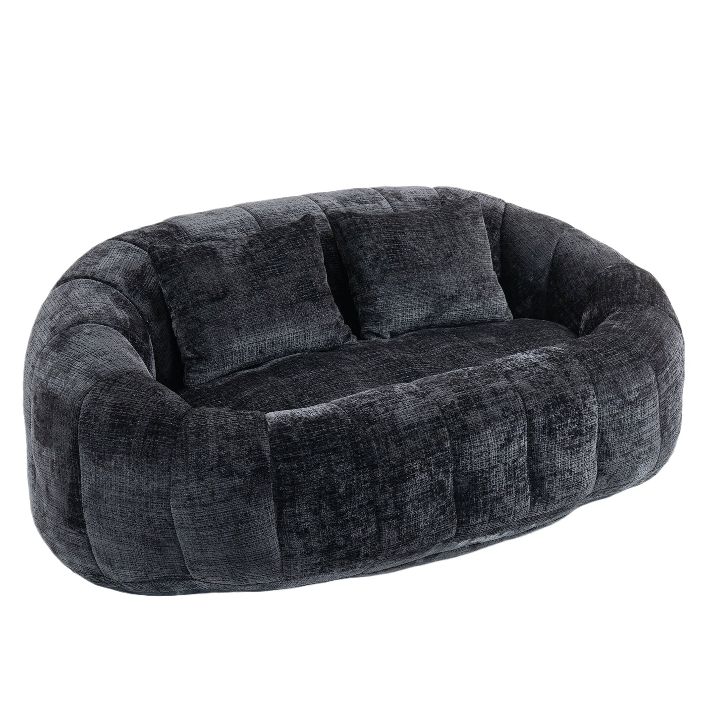 Bean Bag sofa Lazy Sofa Durable Comfort Lounger High Back Bean Bag Chair Couch for Adults and Kids, Indoor & Outdoor, Accent Floor Soft Lounge Chair (Black chenille)