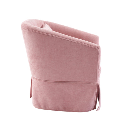 360-degree Swivel Accent Armchair Linen Blend PINK