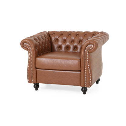 Tufted Accent Chair,PU,Living Room