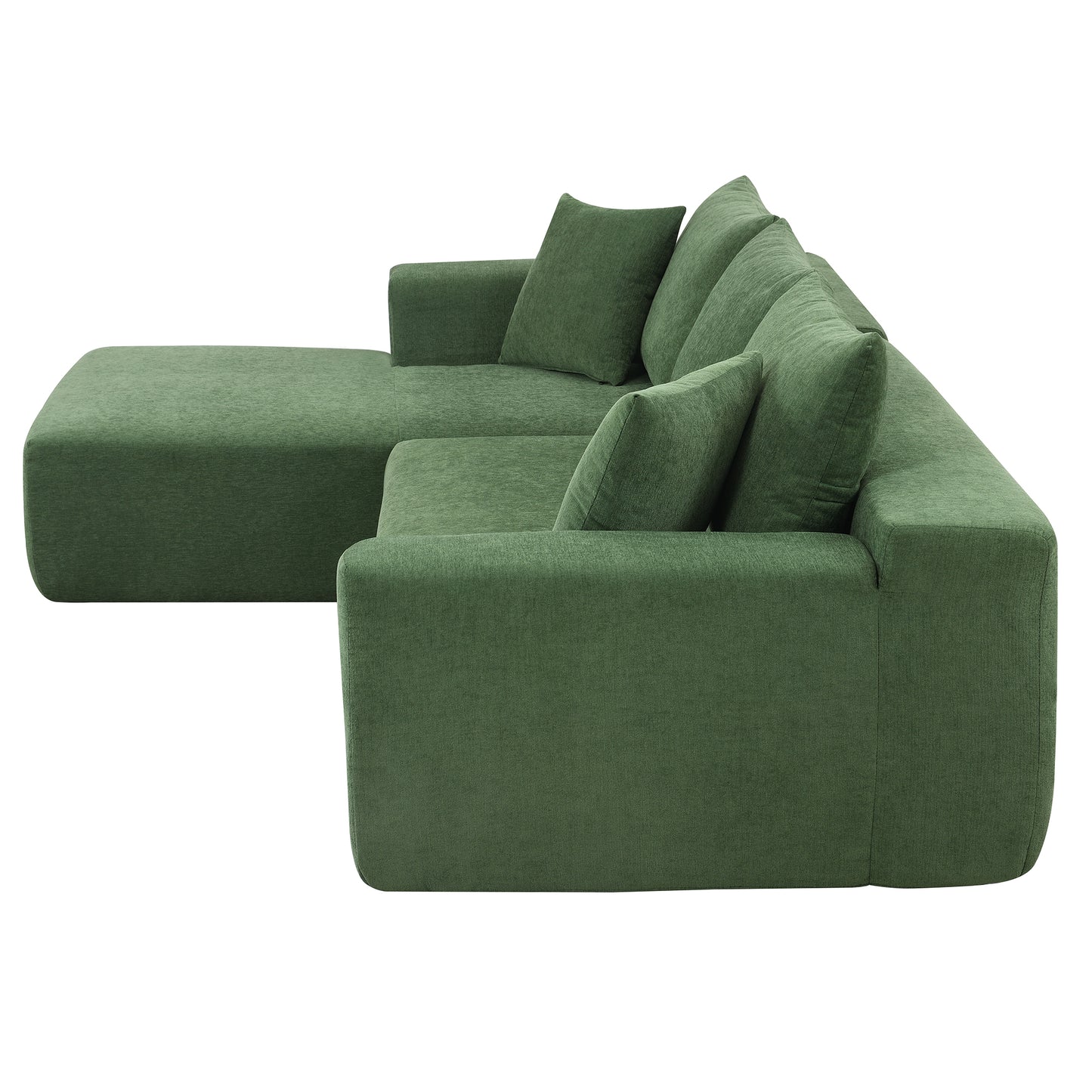 109*68" Modular Sectional Living Room Sofa Set, Modern Minimalist Style Couch, Upholstered Sleeper Sofa for Living Room, Bedroom, Salon, 2 PC Free Combination, L-Shape, Green