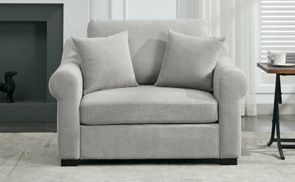 Modern Chenille Oversized Armchair, Accent Chair, Single Sofa for Bedroom, Living Room,44.5" Wide, Light Grey