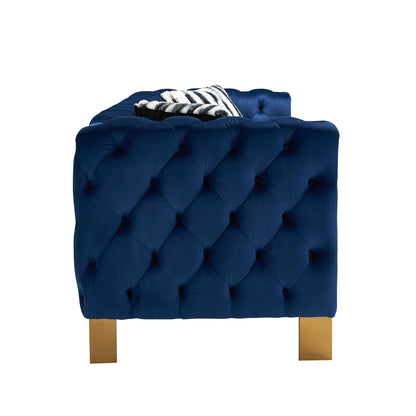 Modern Tufted Velvet Living Room Sofa, 84.25''W Couch,Blue