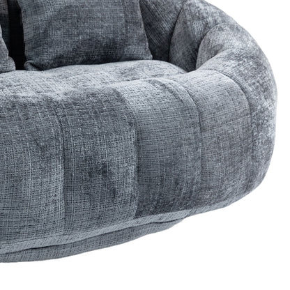 Bean Bag sofa Lazy Sofa Durable Comfort Lounger High Back Bean Bag Chair Couch for Adults and Kids, Indoor & Outdoor, Accent Floor Soft Lounge Chair (Gray chenille)