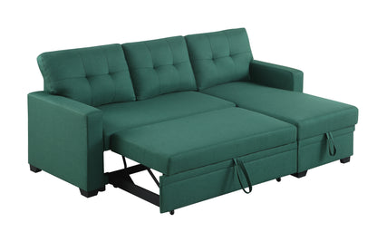 Upholstered Pull out Sectional Sofa with Chaise