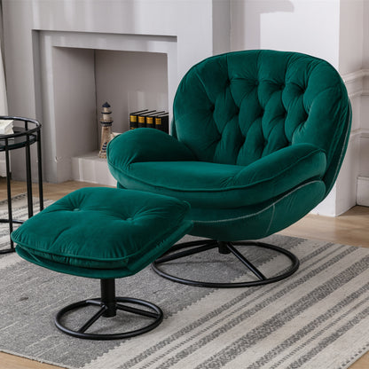 Accent chair TV Chair Living room Chair with Ottoman-GREEN