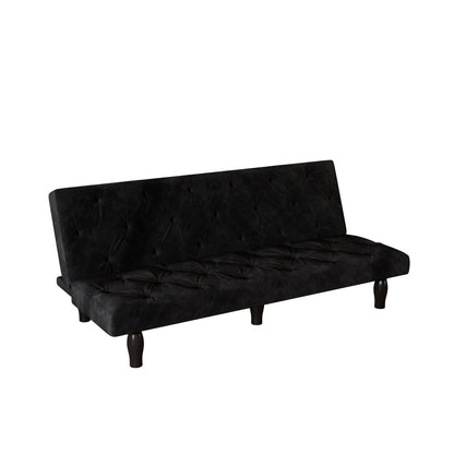 2534B Sofa converts into sofa bed 66" black velvet sofa bed suitable for family living room, apartment, bedroom