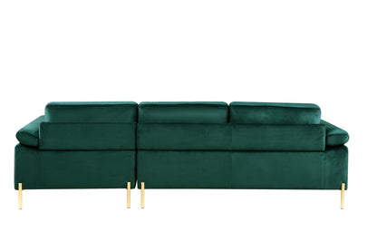 Velvet Sectional Sofa with Chaise