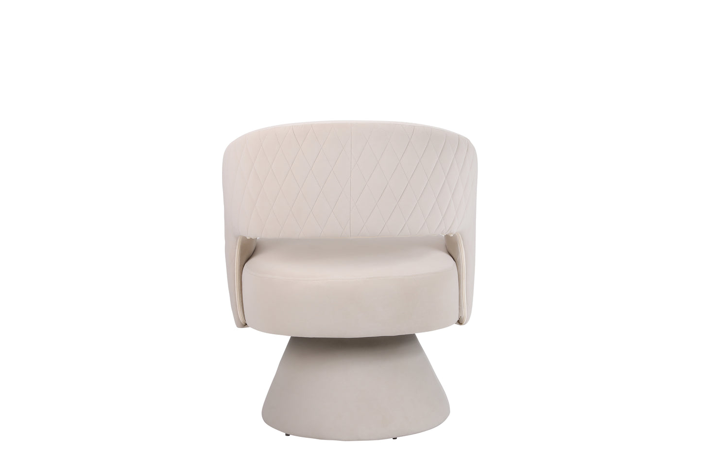 Swivel Accent Chair Armchair, Round Barrel Chair in Fabric for Living Room Bedroom, Beige