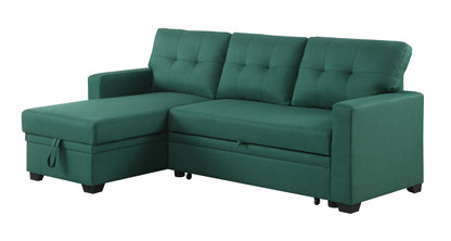 Upholstered Pull out Sectional Sofa with Chaise