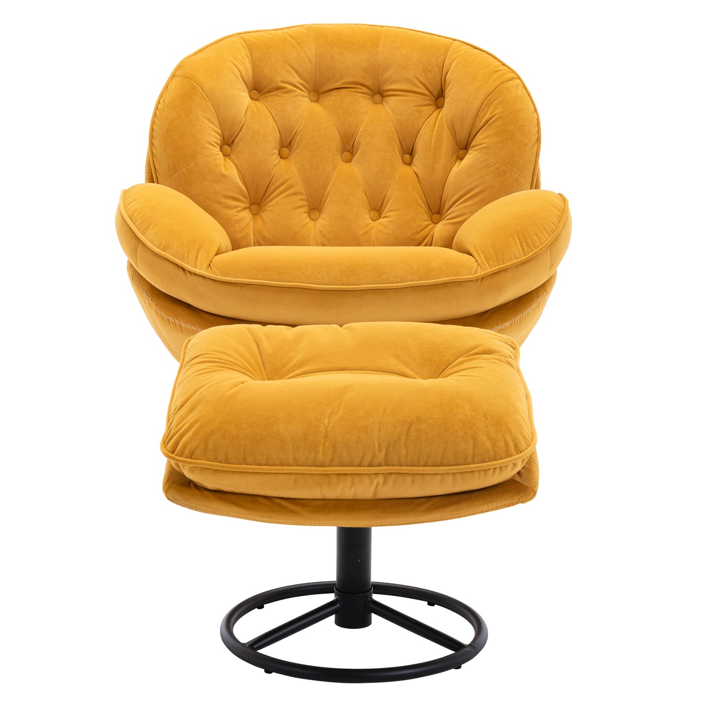 Accent chair TV Chair Living room Chair with Ottoman-Yellow