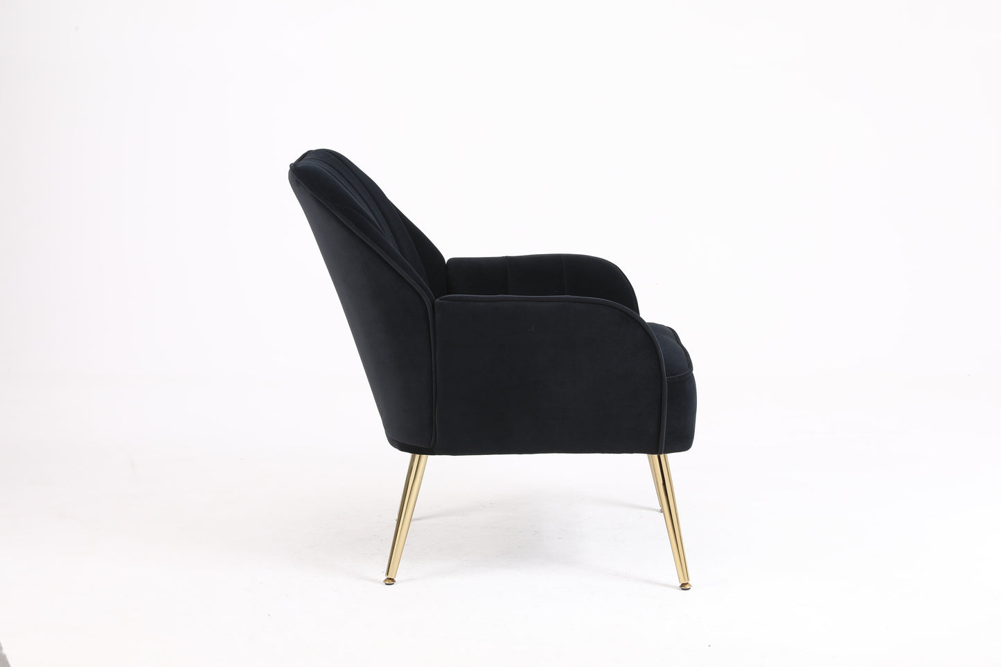 Modern Mid Century Chair velvet Sherpa Armchair for Living Room Bedroom Office Easy Assemble(NAVY)