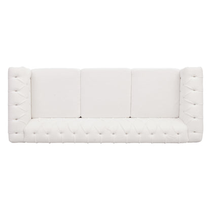 83.66 Inch Width Traditional Square Arm removable cushion 3 seater Sofa