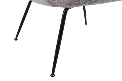 Modern Sherpa Chairs Accent Armchairs for Living Dining Room, Upholstered Chairs with Black Metal Legs, Comfy and Soft Chairs for Bedroom, Cute Vanity Chairs