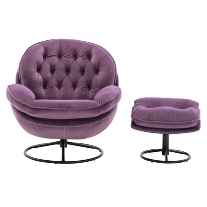 Accent chair TV Chair Living room Chair  with Ottoman-PURPLE