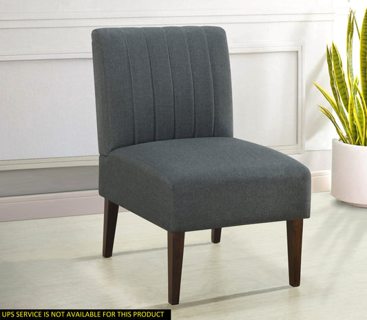 Comfortable Accent Chair 1pc Dark Gray Fabric Upholstered Plush Seating Living Room Furniture Armless Chair