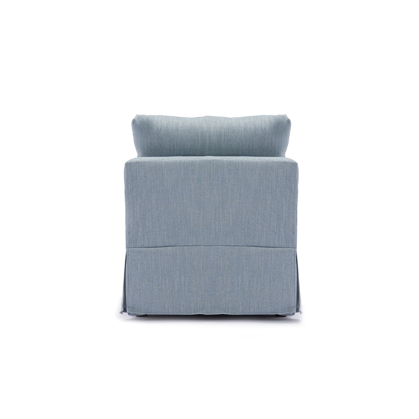 Modern Fabric Linen Middle Module for Modular Sofa Sectional Sofa Couch Accent Armless Chair, Cushion Covers Removable and Washable,Light Blue