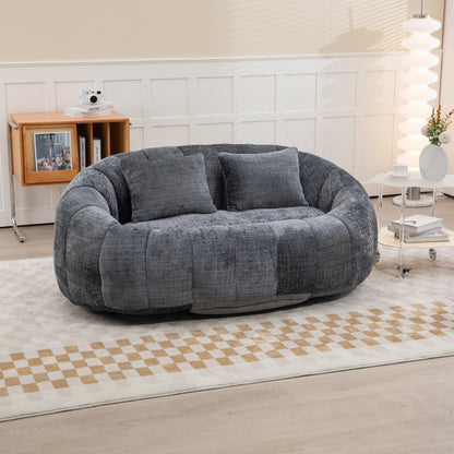 Bean Bag sofa Lazy Sofa Durable Comfort Lounger High Back Bean Bag Chair Couch for Adults and Kids, Indoor & Outdoor, Accent Floor Soft Lounge Chair (Gray chenille)