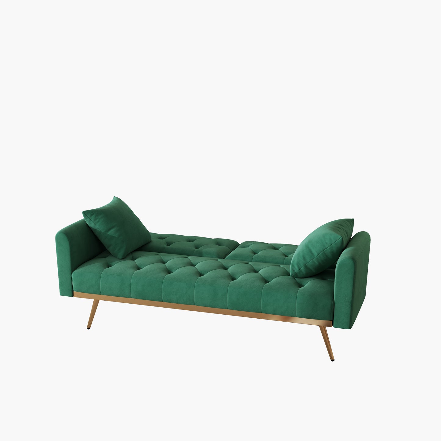 The 68.3 "green velvet sofa bed is beautiful and easy to assemble