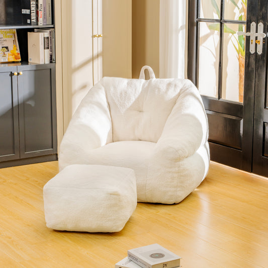 Bean Bag Chair with Filler, Bean Bag Sofa with Tufted Soft Stuffed Filling, Fluffy and Lazy Sofa, Comfy Cozy BeanBag Chairs with Memory Foam for Dorm, Apartment, Living Room