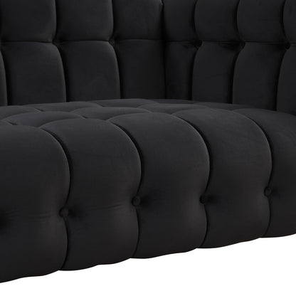 42" Modern Sofa Dutch Fluff Upholstered sofa with solid wood legs, buttoned tufted backrest,