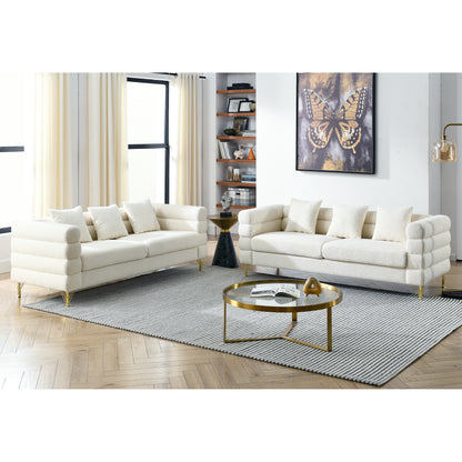 3-Seater + 3-seater Combination sofa.White teddy(Ivory)