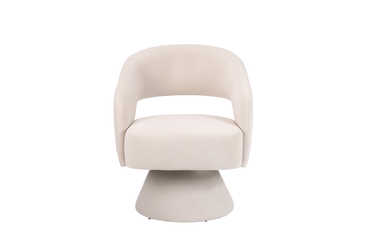 Swivel Accent Chair Armchair, Round Barrel Chair in Fabric for Living Room Bedroom, Beige