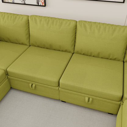 Modular Sectional Sofa U Shaped Modular Couch with Reversible Chaise Modular Sofa Sectional Couch with Storage Seats