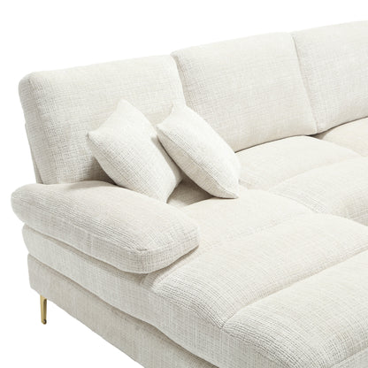 Modern Large chenille Fabric U-Shape Sectional Sofa