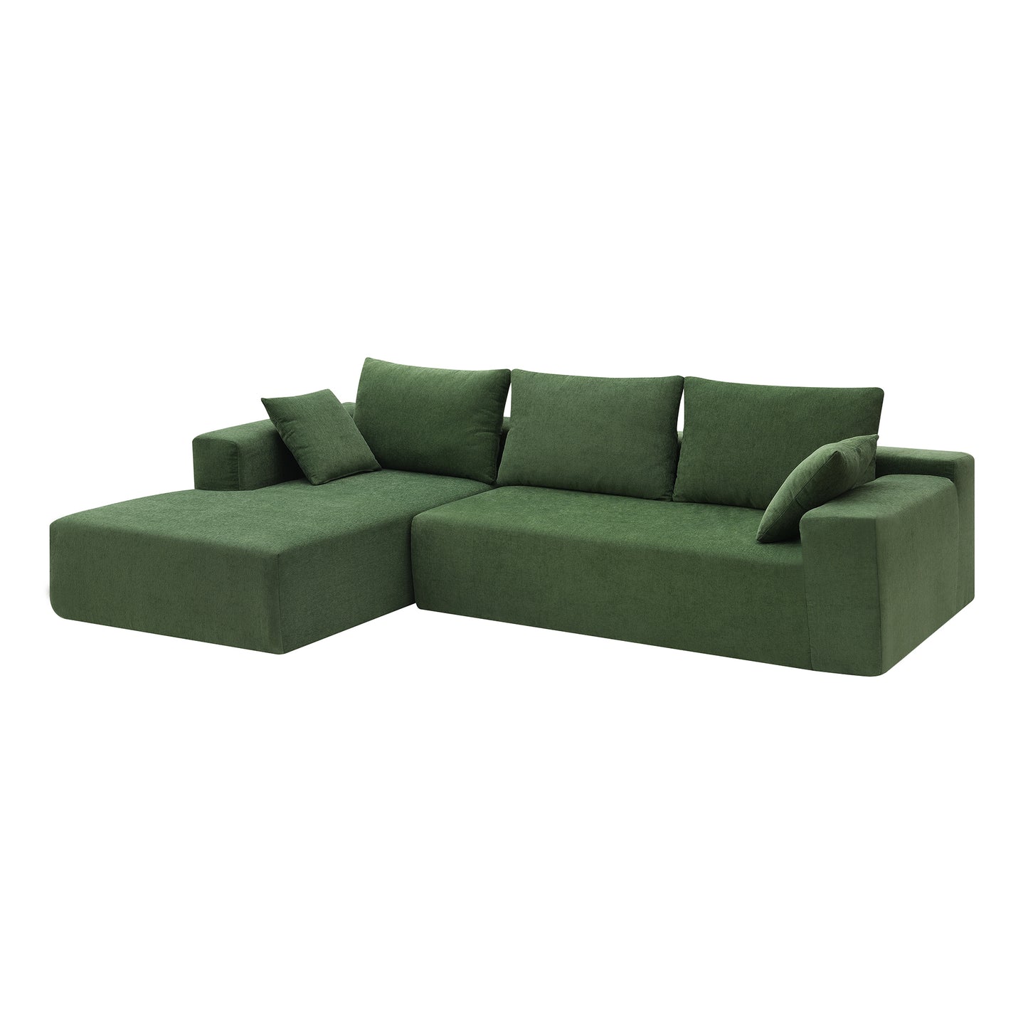 109*68" Modular Sectional Living Room Sofa Set, Modern Minimalist Style Couch, Upholstered Sleeper Sofa for Living Room, Bedroom, Salon, 2 PC Free Combination, L-Shape, Green