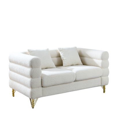 3-Seater + 3-seater Combination sofa.White teddy(Ivory)