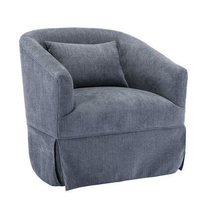 360-degree Swivel Accent Armchair Linen Blend Grey