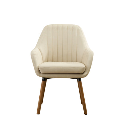 Contemporary Fabric Accent Chair, Tan