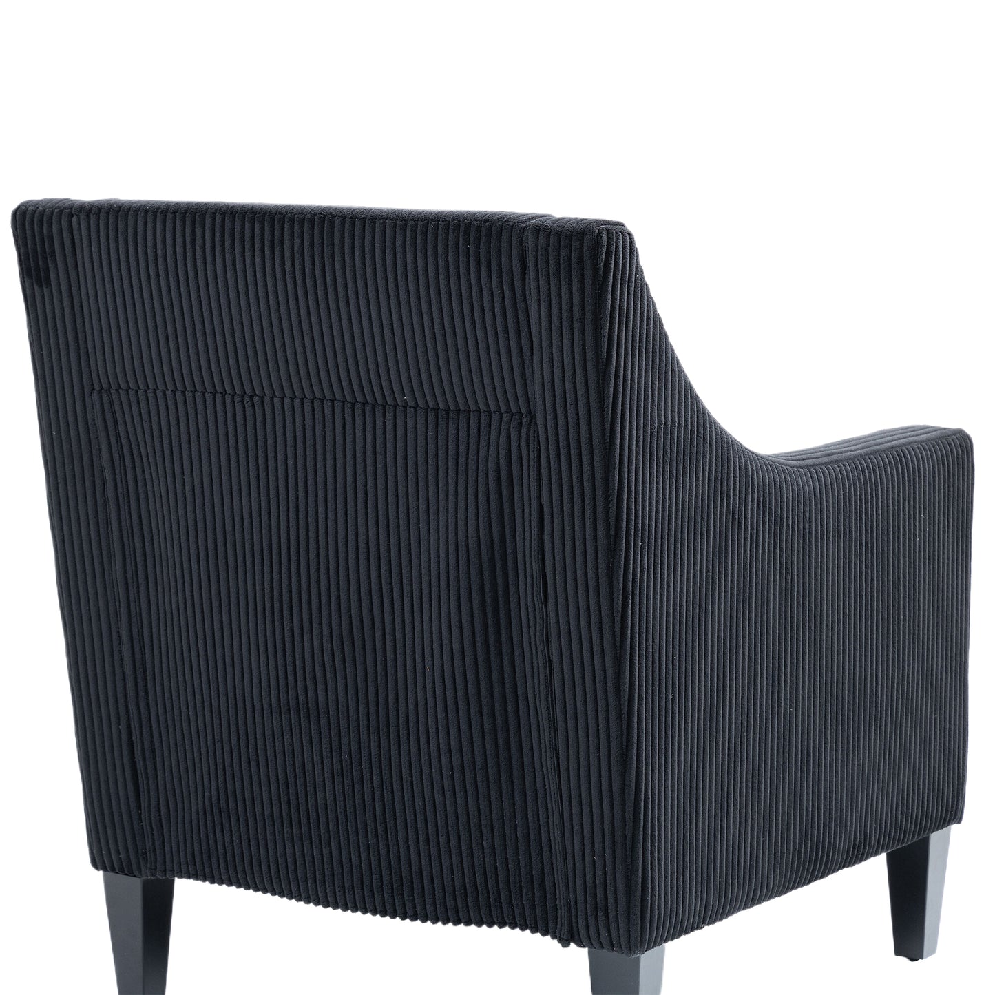 Modern Accent Chair,Upholstered Armchair with Scooped Arms for Bedroom,Apartment,Studio,Office,Waiting Room(Black Corduroy)