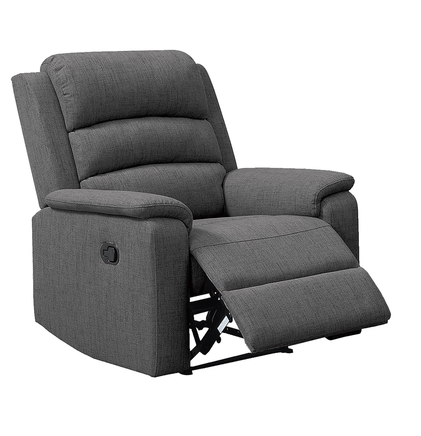 Modern Dark Gray Color Burlap Fabric Recliner Motion Recliner Chair 1pc Couch Manual Motion Living Room Furniture