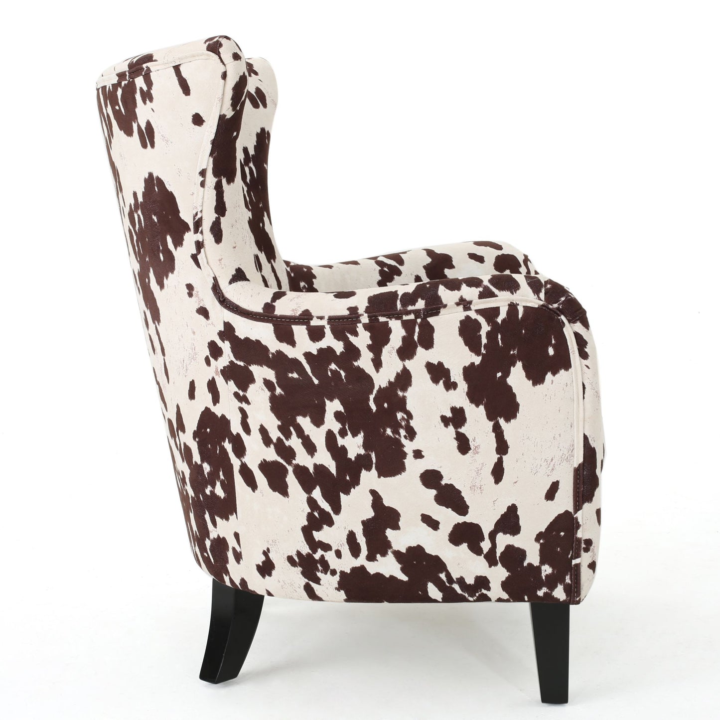 Classic Milk Cow Velvet Club Chair, Chic, Elegant Brown & White Armchair with Timeless Charm, Perfect for Stylish and Comfortable Living Spaces