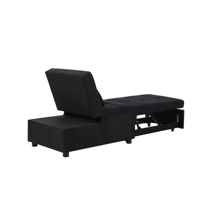 Living Room Bed Room Furniture with Black Linen Fabric Recliner Chair Bed