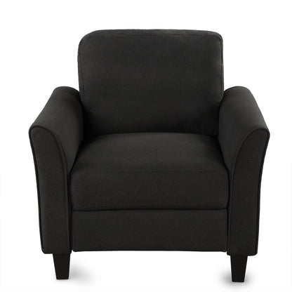 Living Room Furniture chair and 3-seat Sofa (Black)