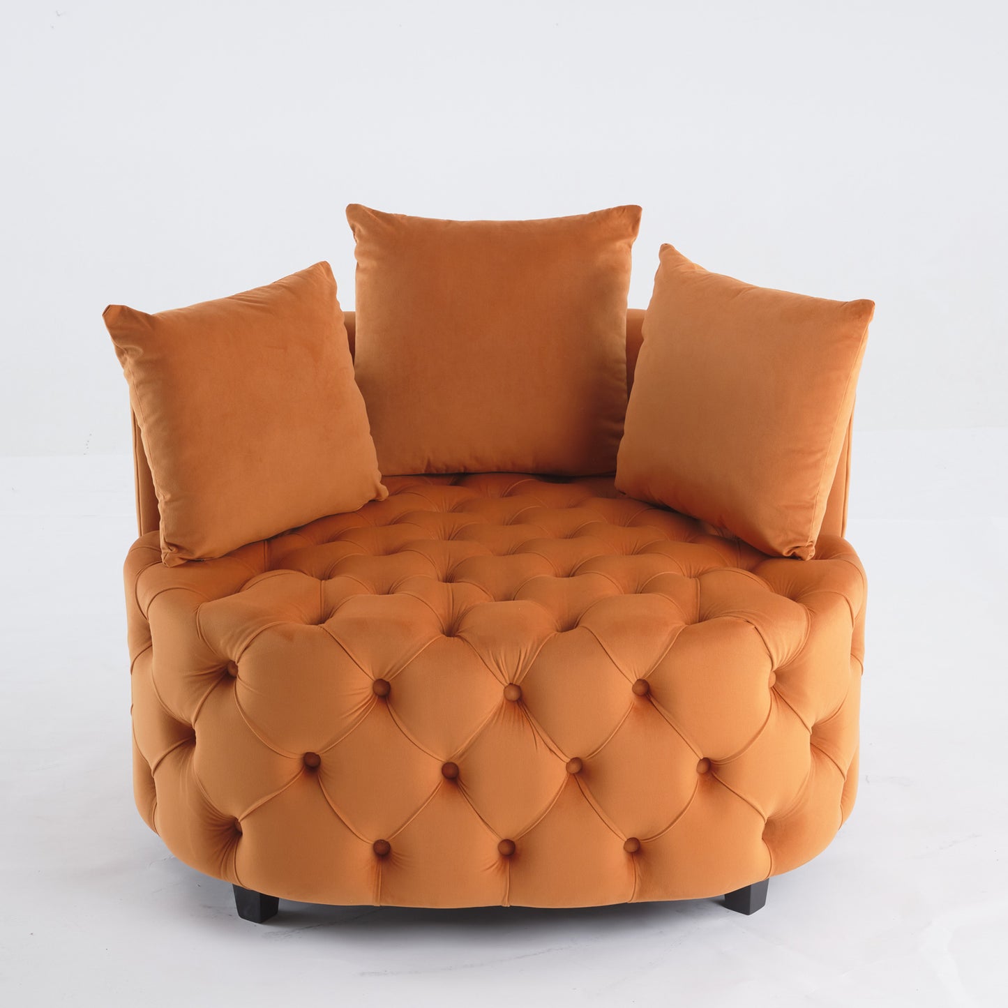 Width 40.6 inches Accent Chair / Classical Barrel Chair for living room / Modern Leisure Sofa Chair (Orange)