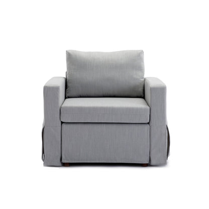 3 Seat Module Sectional Sofa Couch With 1 Ottoman,Seat Cushion and Back Cushion Removable and Washable,Light Grey