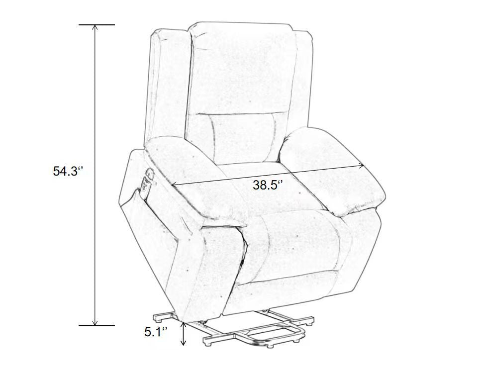 Electric Power Recliner Chair With Massage For Elderly,Remote Control Multi-function Lifting, Timing, Cushion Heating Chair With Side Pocket Dark Grey