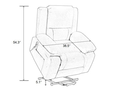 Electric Power Recliner Chair With Massage For Elderly,Remote Control Multi-function Lifting, Timing, Cushion Heating Chair With Side Pocket Dark Grey