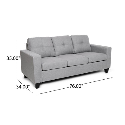 Three-Seater Sofa with Wood Legs