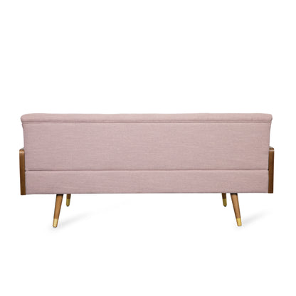 Mid-Century Modern Tufted Fabric Sofa