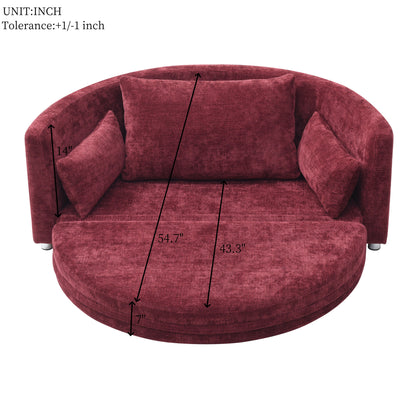 Foldable Sleeper sofa bed, Floor Sofa Chair Bed,multi-functional, circular bed, adjustable Futon Sofa Folding Lazy Sofa couch,double, for balcony,living room, sitting and sleeping sofa,Burgundy